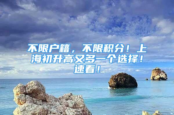 不限戶籍，不限積分！上海初升高又多一個選擇！速看！