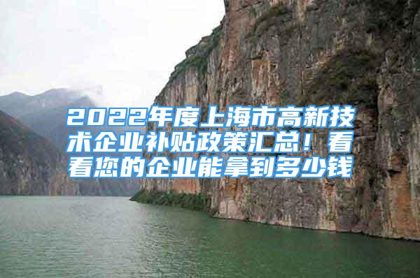 2022年度上海市高新技術(shù)企業(yè)補貼政策匯總！看看您的企業(yè)能拿到多少錢