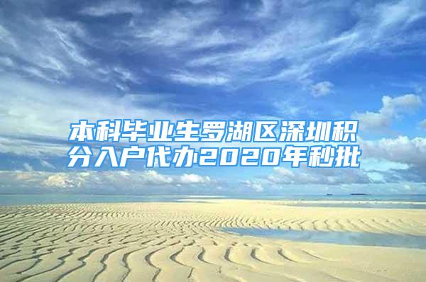 本科畢業(yè)生羅湖區(qū)深圳積分入戶代辦2020年秒批