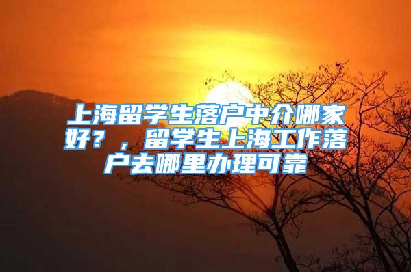 上海留學生落戶中介哪家好？，留學生上海工作落戶去哪里辦理可靠