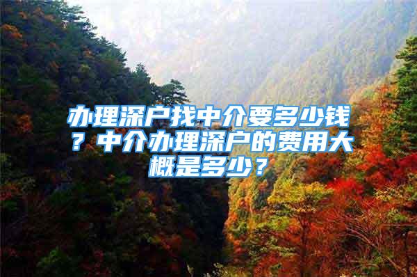 辦理深戶找中介要多少錢？中介辦理深戶的費(fèi)用大概是多少？