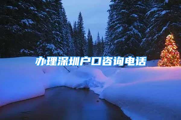 辦理深圳戶口咨詢電話