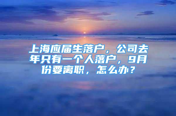 上海應(yīng)屆生落戶，公司去年只有一個人落戶，9月份要離職，怎么辦？