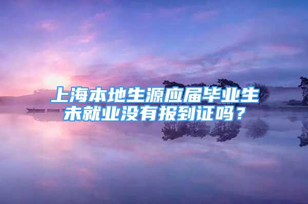 上海本地生源應(yīng)屆畢業(yè)生未就業(yè)沒(méi)有報(bào)到證嗎？