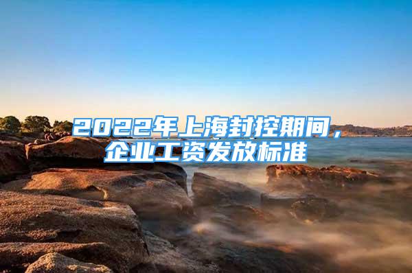 2022年上海封控期間，企業(yè)工資發(fā)放標(biāo)準(zhǔn)