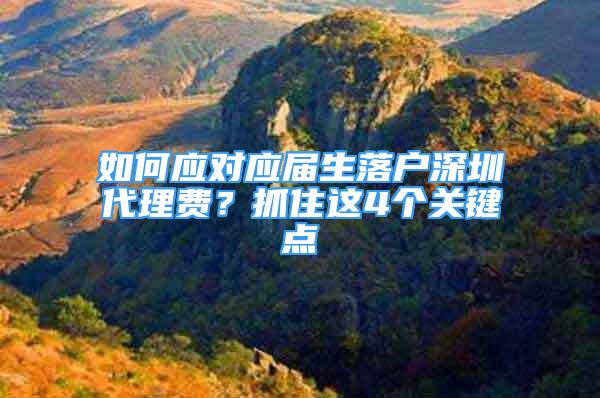 如何應(yīng)對(duì)應(yīng)屆生落戶深圳代理費(fèi)？抓住這4個(gè)關(guān)鍵點(diǎn)