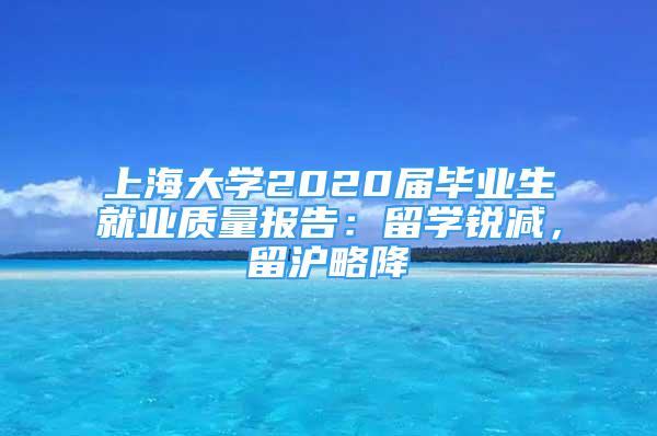 上海大學(xué)2020屆畢業(yè)生就業(yè)質(zhì)量報(bào)告：留學(xué)銳減，留滬略降