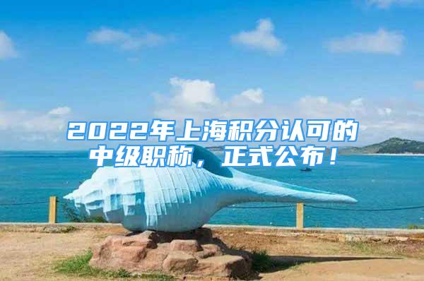 2022年上海積分認(rèn)可的中級(jí)職稱，正式公布！