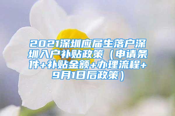 2021深圳應(yīng)屆生落戶深圳入戶補(bǔ)貼政策（申請(qǐng)條件+補(bǔ)貼金額+辦理流程+9月1日后政策）