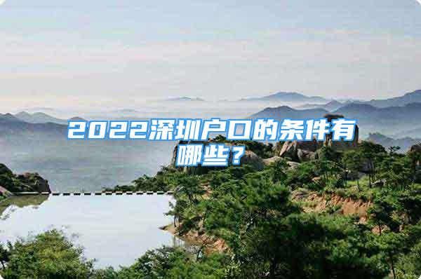 2022深圳戶口的條件有哪些？