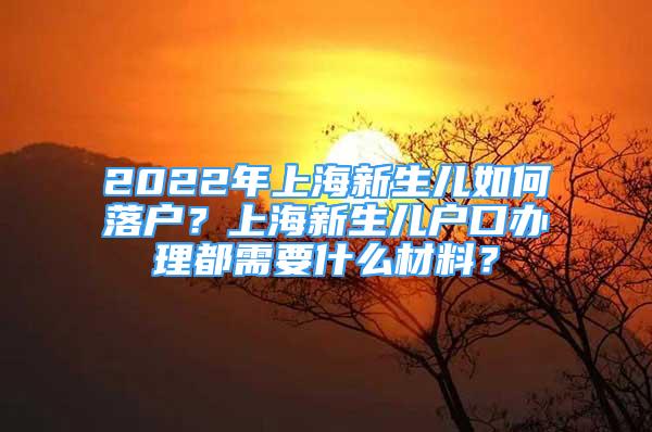 2022年上海新生兒如何落戶(hù)？上海新生兒戶(hù)口辦理都需要什么材料？