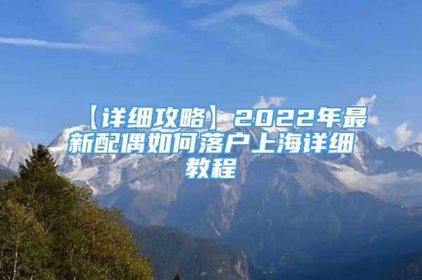 【詳細攻略】2022年最新配偶如何落戶上海詳細教程