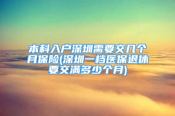 本科入戶深圳需要交幾個(gè)月保險(xiǎn)(深圳一檔醫(yī)保退休要交滿多少個(gè)月)