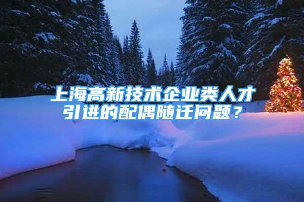 上海高新技術企業(yè)類人才引進的配偶隨遷問題？