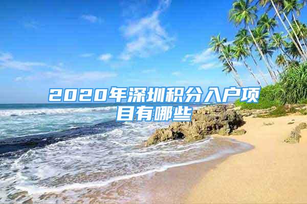 2020年深圳積分入戶項(xiàng)目有哪些