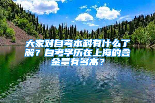 大家對(duì)自考本科有什么了解？自考學(xué)歷在上海的含金量有多高？