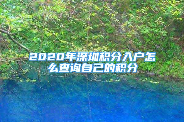 2020年深圳積分入戶怎么查詢自己的積分