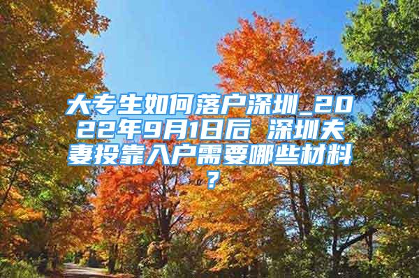 大專生如何落戶深圳_2022年9月1日后 深圳夫妻投靠入戶需要哪些材料？