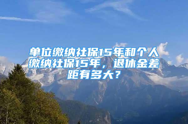 單位繳納社保15年和個人繳納社保15年，退休金差距有多大？