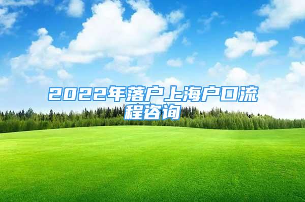 2022年落戶上海戶口流程咨詢