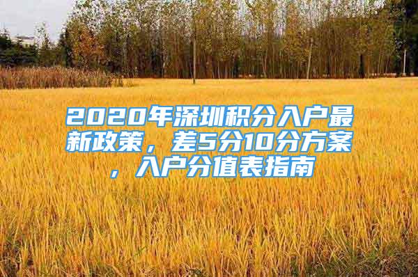 2020年深圳積分入戶最新政策，差5分10分方案，入戶分值表指南