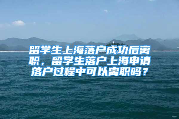 留學(xué)生上海落戶成功后離職，留學(xué)生落戶上海申請(qǐng)落戶過程中可以離職嗎？