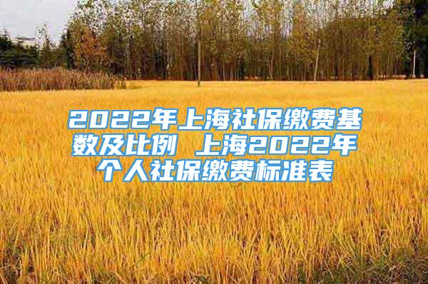 2022年上海社保繳費(fèi)基數(shù)及比例 上海2022年個(gè)人社保繳費(fèi)標(biāo)準(zhǔn)表