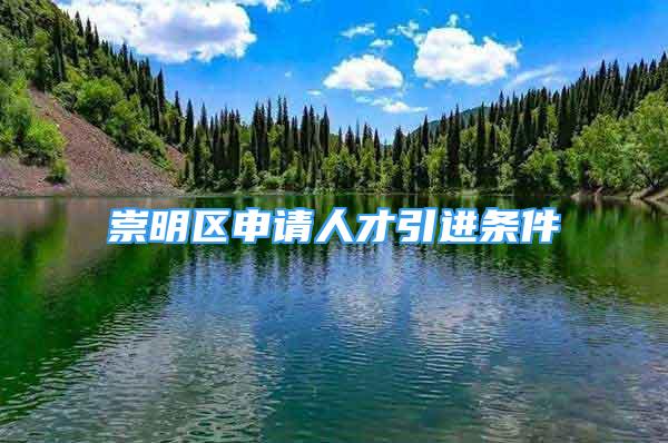 崇明區(qū)申請人才引進(jìn)條件