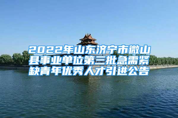 2022年山東濟(jì)寧市微山縣事業(yè)單位第三批急需緊缺青年優(yōu)秀人才引進(jìn)公告