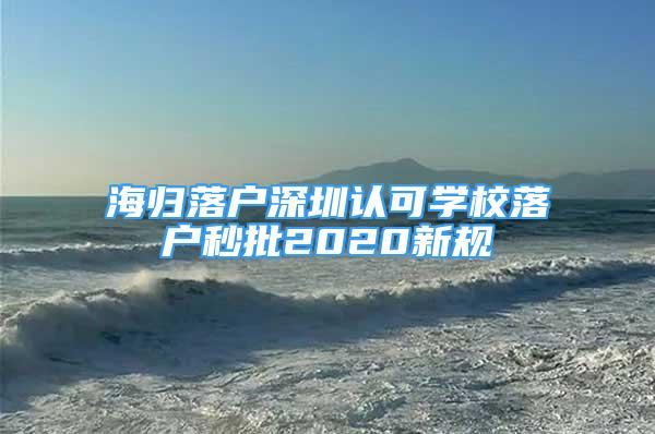 海歸落戶深圳認可學校落戶秒批2020新規(guī)