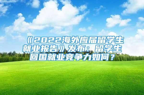 《2022海外應(yīng)屆留學(xué)生就業(yè)報告》發(fā)布：留學(xué)生回國就業(yè)競爭力如何？