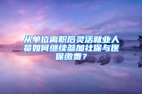 從單位離職后靈活就業(yè)人員如何繼續(xù)參加社保與醫(yī)保繳費(fèi)？