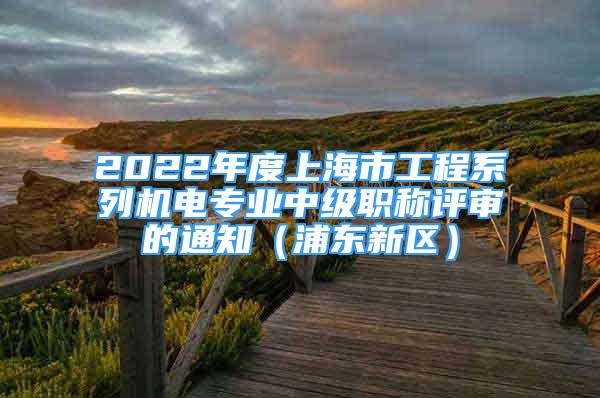 2022年度上海市工程系列機(jī)電專業(yè)中級職稱評審的通知（浦東新區(qū)）