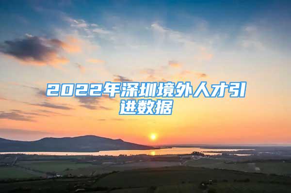 2022年深圳境外人才引進(jìn)數(shù)據(jù)