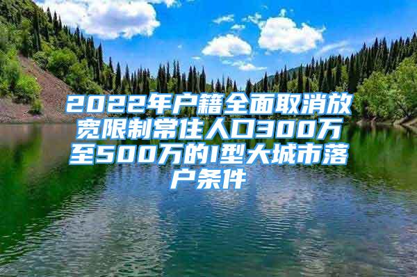 2022年戶籍全面取消放寬限制常住人口300萬至500萬的I型大城市落戶條件