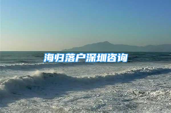 海歸落戶深圳咨詢