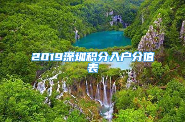 2019深圳積分入戶分值表