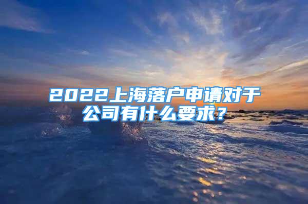 2022上海落戶申請對于公司有什么要求？