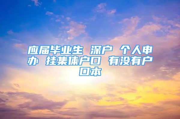 應(yīng)屆畢業(yè)生 深戶 個(gè)人申辦 掛集體戶口 有沒有戶口本