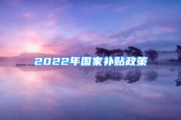 2022年國(guó)家補(bǔ)貼政策