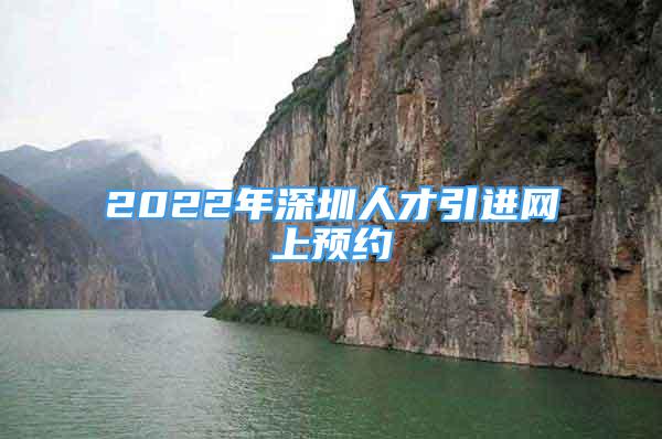 2022年深圳人才引進(jìn)網(wǎng)上預(yù)約