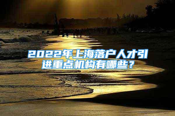 2022年上海落戶人才引進(jìn)重點(diǎn)機(jī)構(gòu)有哪些？