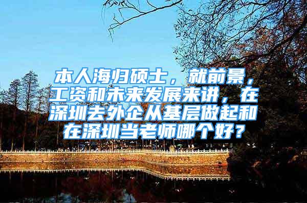 本人海歸碩士，就前景，工資和未來發(fā)展來講，在深圳去外企從基層做起和在深圳當(dāng)老師哪個(gè)好？