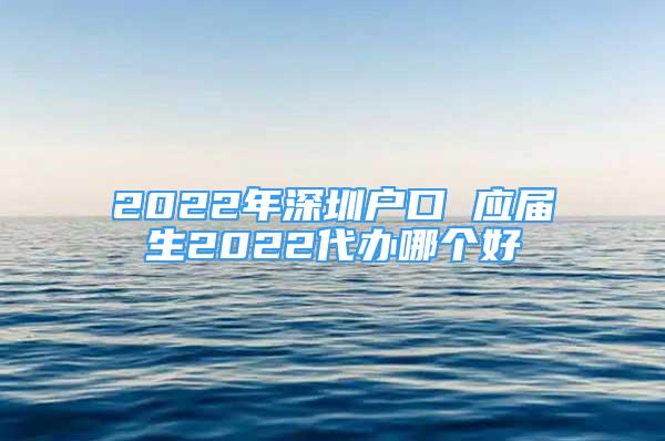 2022年深圳戶口 應(yīng)屆生2022代辦哪個好