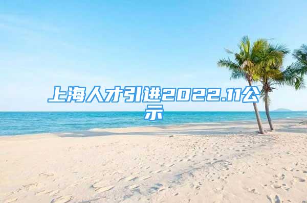 上海人才引進2022.11公示