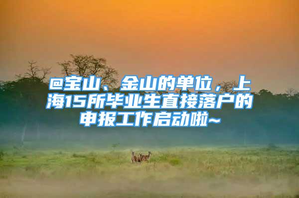 @寶山、金山的單位，上海15所畢業(yè)生直接落戶的申報工作啟動啦~