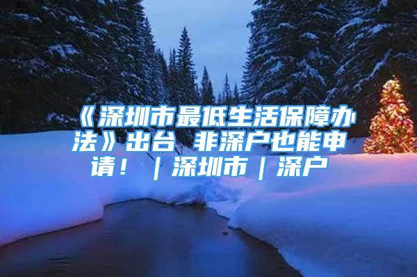 《深圳市最低生活保障辦法》出臺 非深戶也能申請?。钲谑校顟?/></p>
								<p style=