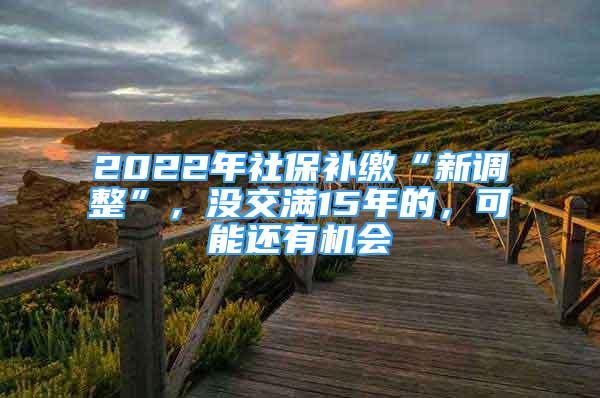 2022年社保補(bǔ)繳“新調(diào)整”，沒(méi)交滿15年的，可能還有機(jī)會(huì)