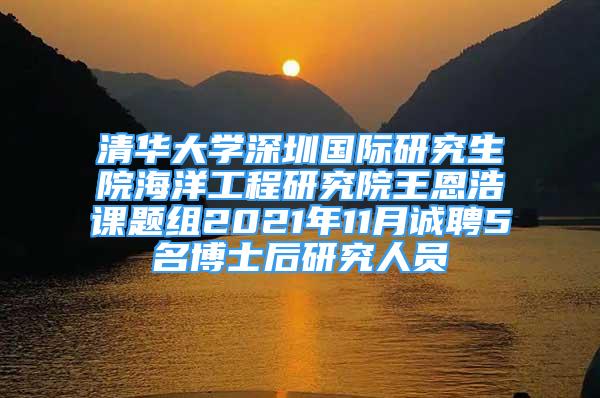 清華大學(xué)深圳國(guó)際研究生院海洋工程研究院王恩浩課題組2021年11月誠(chéng)聘5名博士后研究人員