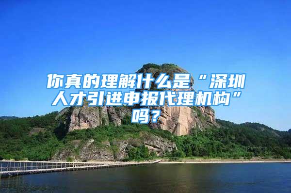 你真的理解什么是“深圳人才引進(jìn)申報(bào)代理機(jī)構(gòu)”嗎？